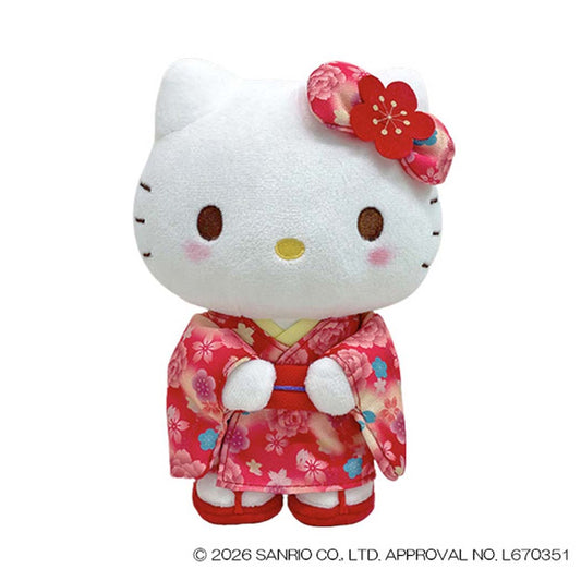 ハローキティぬいぐるみプラッシュドールSグラデ着物立ちサンリオナカジマプレゼントキャラクターグッズシネマコレクション