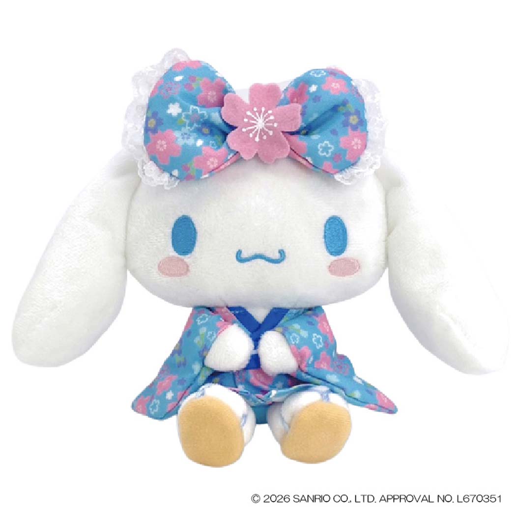 シナモロール キャラクター ぬいぐるみ プラッシュドール 桜着物 S サンリオ