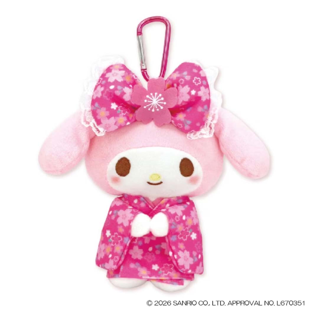 マイメロディ エコバッグ ぬいぐるみエコバッグ 桜着物 サンリオ ナカジマ ぬいぐるみショッピングバッグ お買い物かばん キャラクター グッズ シネマコレクション