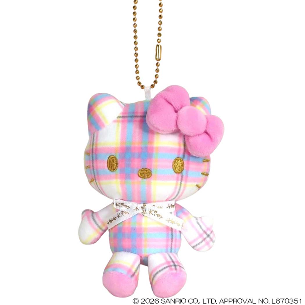 ハローキティ マスコット ミニぬいぐるみボールチェーン タータン WH サンリオ ナカジマ プレゼント キャラクター グッズ シネマコレクション