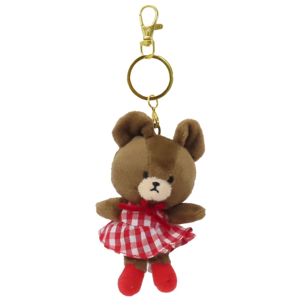 くまのがっこう ミニぬいぐるみ チャームマスコット RD ギンガムチェック ナカジマ プレゼント 絵本キャラクター グッズ シネマコレクション