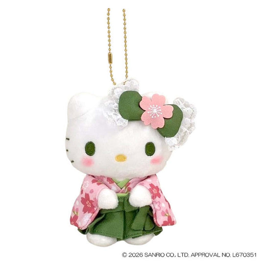 ハローキティ マスコット ミニぬいぐるみボールチェーン 抹茶着物 サンリオ ナカジマ プレゼント キャラクター グッズ シネマコレクション