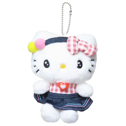 ハローキティ ぬいぐるみ ミニぬいぐるみボールチェーン ギンガムデニム サンリオ ナカジマ プレゼント キャラクター グッズ シネマコレクション