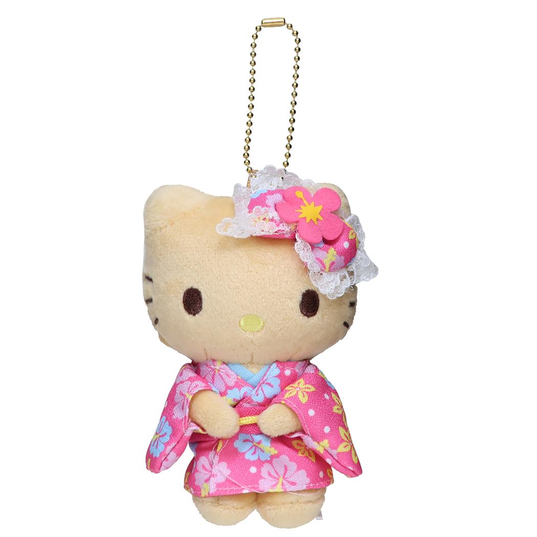 ハローキティ マスコット ミニぬいぐるみボールチェーン 日焼け着物 サンリオ ナカジマ プレゼント キャラクター グッズ シネマコレクション