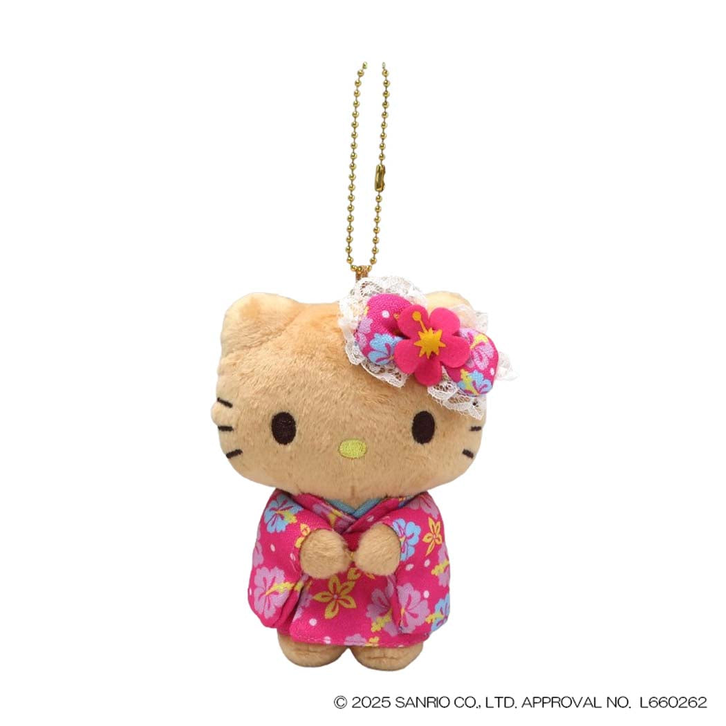 ハローキティ マスコット ミニぬいぐるみボールチェーン 日焼け着物 サンリオ ナカジマ プレゼント キャラクター グッズ シネマコレクション