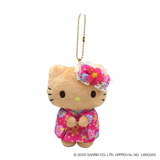 ハローキティ マスコット ミニぬいぐるみボールチェーン 日焼け着物 サンリオ ナカジマ プレゼント キャラクター グッズ シネマコレクション