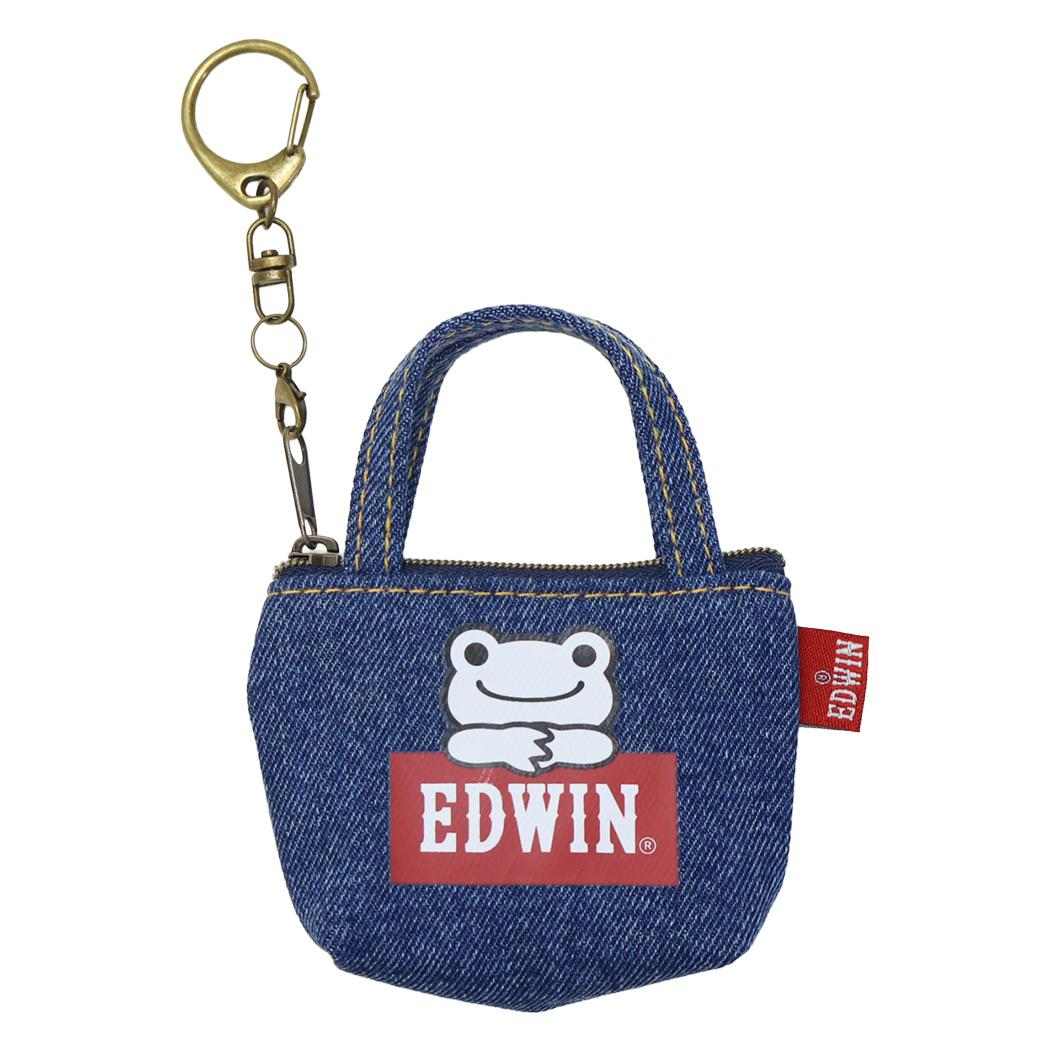 かえるのピクルス キーホルダー ミニトートチャーム EDWIN デニム ナカジマ キーリング キャラクター グッズ メール便可 シネマコレクション