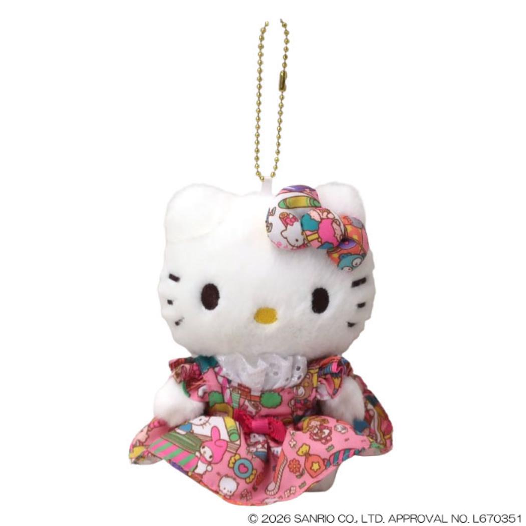 ハローキティ マスコット ミニぬいぐるみボールチェーン ラッピング柄 サンリオ ナカジマ