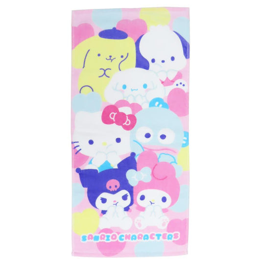 サンリオキャラクターズ フェイスタオル プリントロングタオル ぷにきゅきゅ サンリオ 野村タオル 入園入学準備 幼稚園 キャラクター グッズ メール便可 シネマコレクション
