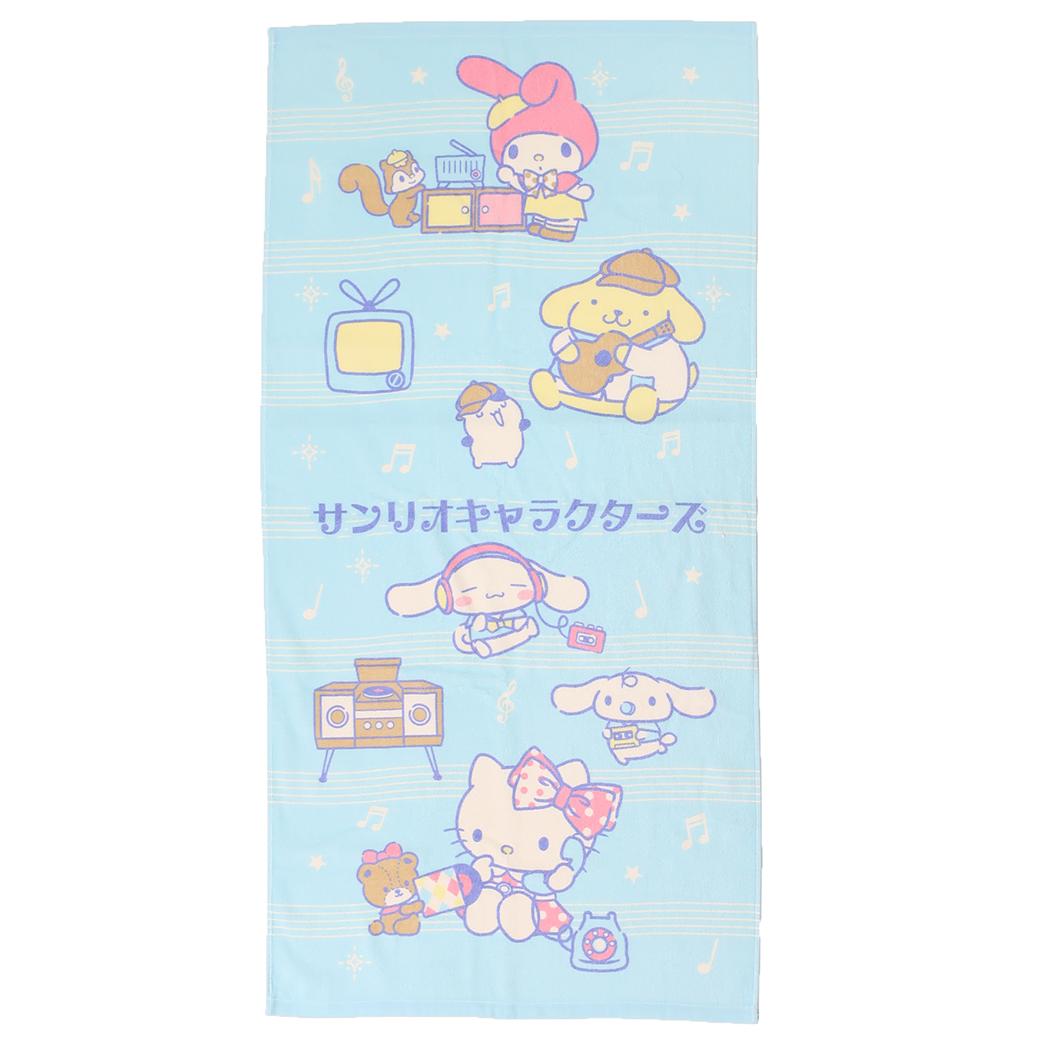 サンリオキャラクターズ バスタオル プリントビッグタオル レトロミュージック サンリオ 野村タオル お風呂タオル キャラクター グッズ メール便可 シネマコレクション