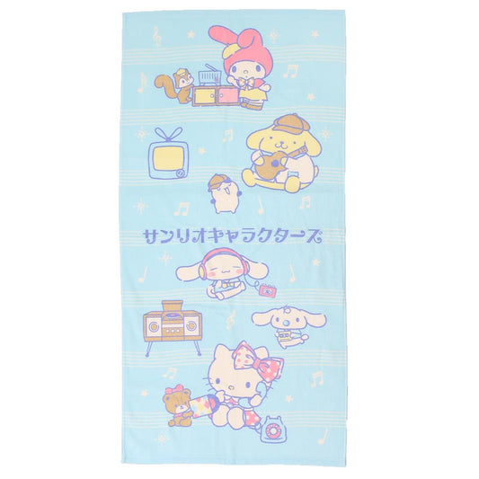 サンリオキャラクターズ バスタオル プリントビッグタオル レトロミュージック サンリオ 野村タオル お風呂タオル キャラクター グッズ メール便可 シネマコレクション