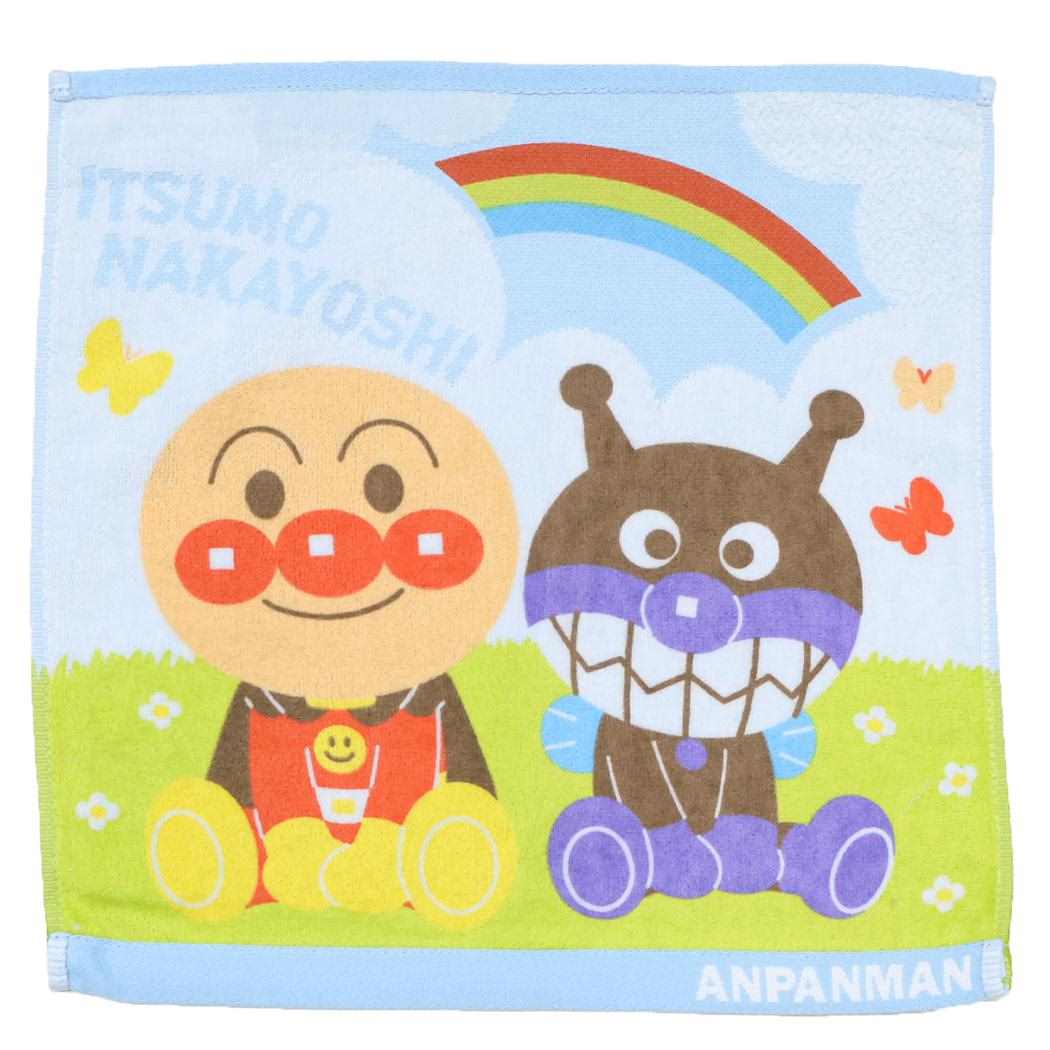 それゆけ アンパンマン ハンドタオル ウォッシュタオル くもとにじ バンダイ 汗拭きタオル アニメキャラクター グッズ メール便可 シネマコレクション