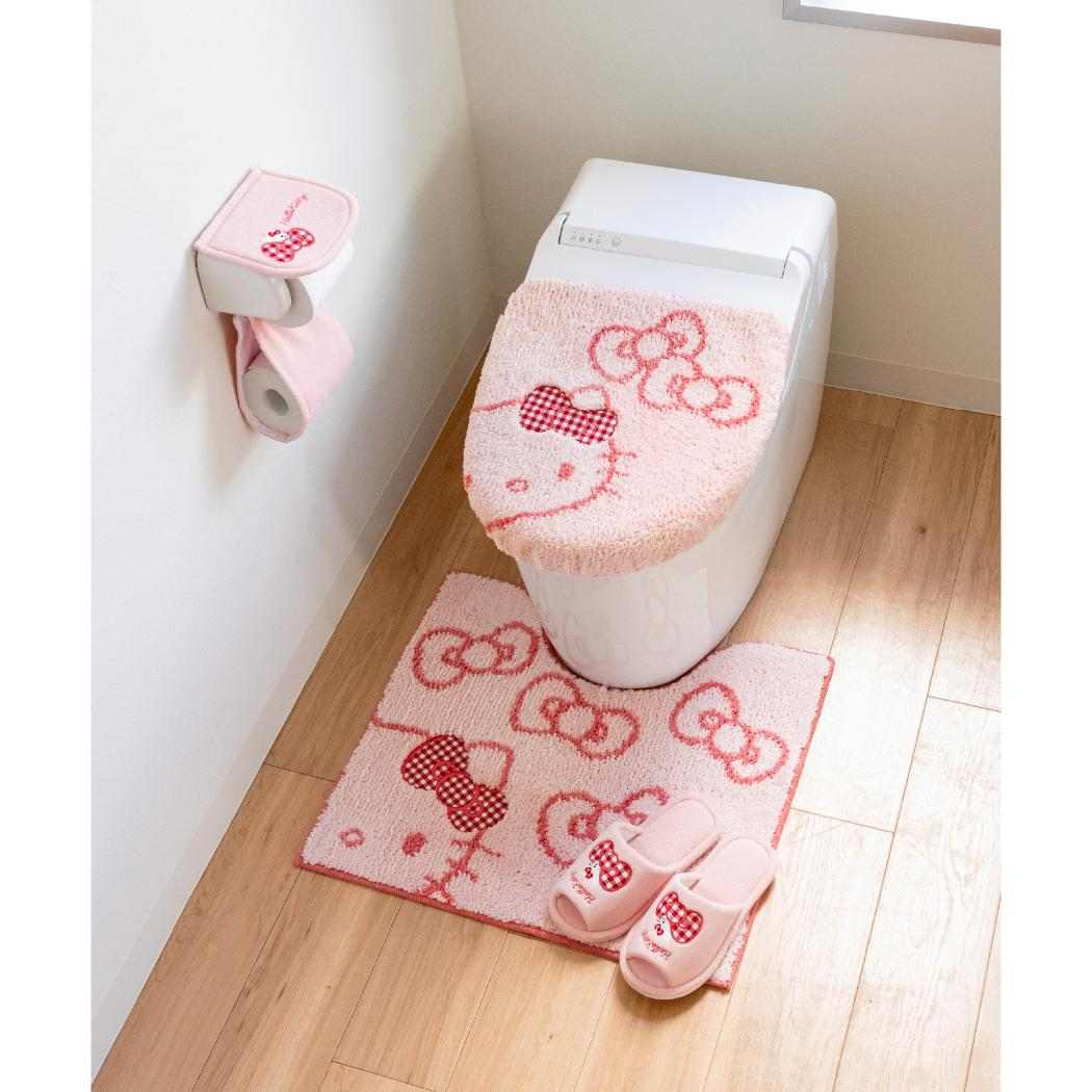 サンリオキャラクターズ トイレ用品 トイレフタカバー シュシュ ハローキティ Sanrio オカ