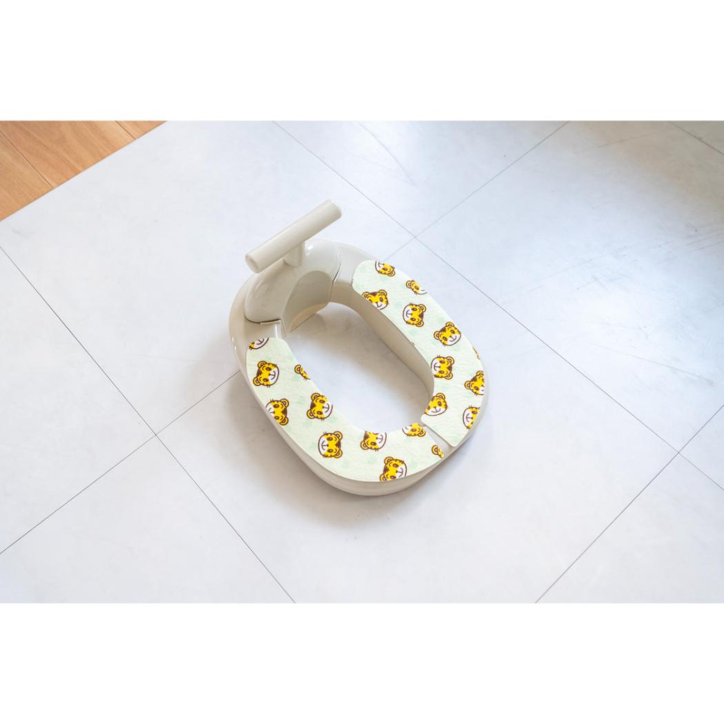 しまじろう トイレ用品 子供用 貼る便座シート グリーン オカ