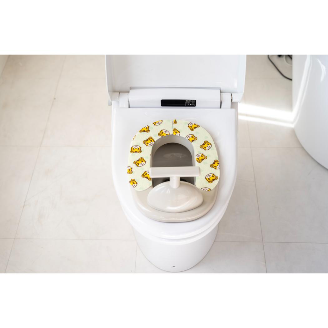 しまじろう トイレ用品 子供用 貼る便座シート グリーン オカ
