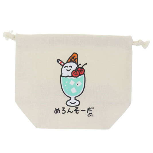 巾着袋 マチ付ききんちゃくポーチ めろんそーださん オクタニ