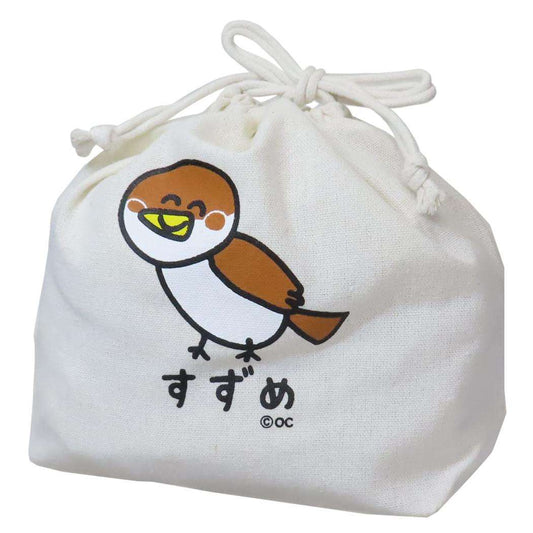 おえかきさん 巾着袋 マチ付ききんちゃくポーチ すずめさん オクタニ 新学期準備雑貨 小物入れ おもしろ雑貨 グッズ メール便可 シネマコレクション
