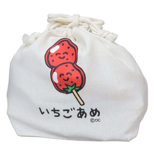 おえかきさん 巾着袋 マチ付ききんちゃくポーチ いちごあめさん オクタニ 新学期準備雑貨 小物入れ おもしろ雑貨 グッズ メール便可 シネマコレクション