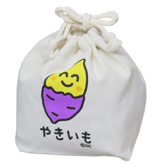 おえかきさん 巾着袋 マチ付ききんちゃくポーチ やきいもさん オクタニ 新学期準備雑貨 小物入れ おもしろ雑貨 グッズ メール便可 シネマコレクション