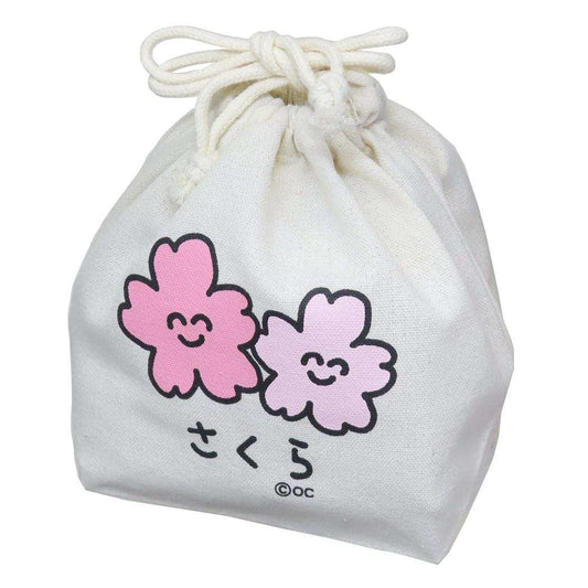 おえかきさん 巾着袋 マチ付ききんちゃくポーチ さくらさん オクタニ 新学期準備雑貨 小物入れ おもしろ雑貨 グッズ メール便可 シネマコレクション