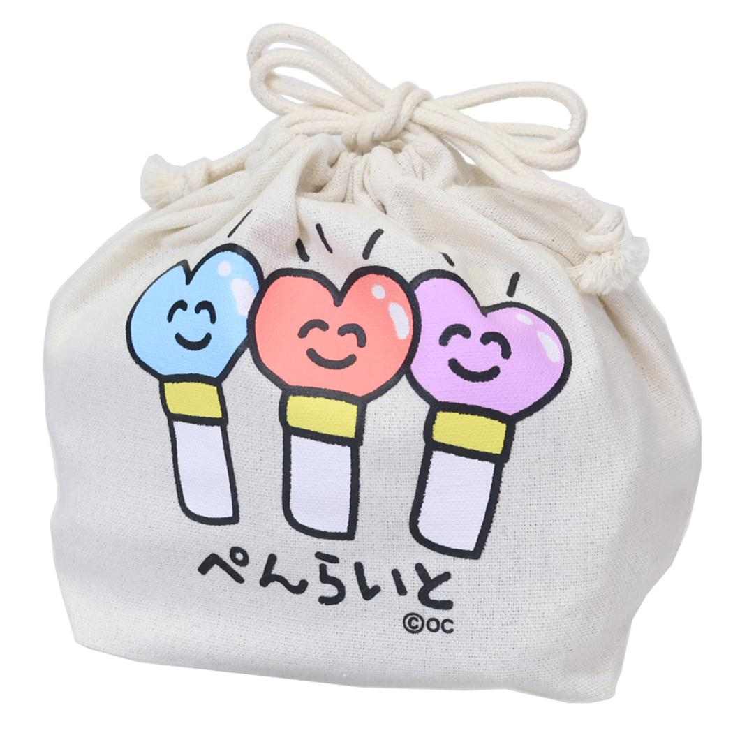 おえかきさん 巾着袋 マチ付ききんちゃくポーチ ぺんらいとさん オクタニ 小物入れ かわいい グッズ メール便可 シネマコレクション