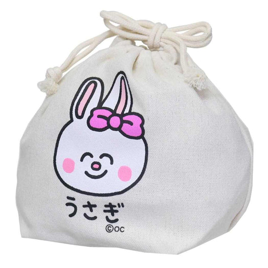 おえかきさん 巾着袋 マチ付ききんちゃくポーチ うさぎさん オクタニ 小物入れ かわいい グッズ メール便可 シネマコレクション