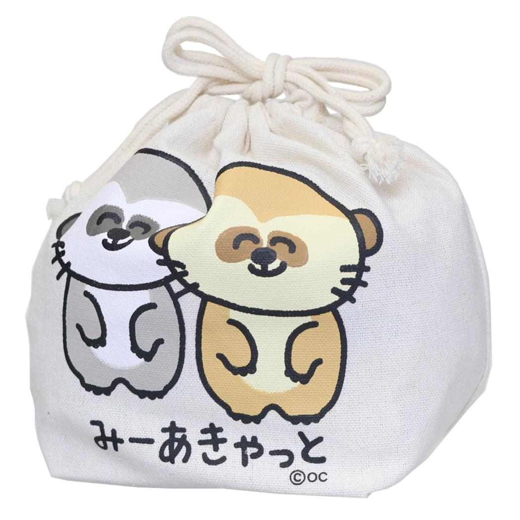 おえかきさん 巾着袋 マチ付ききんちゃくポーチ みーあきゃっとさん オクタニ 小物入れ かわいい グッズ メール便可 シネマコレクション