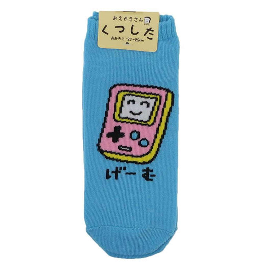 おえかきさん 女性用靴下 ANKLE SOCKS LADIES げーむさん！ オクタニ 大人向け かわいい レディース グッズ メール便可 シネマコレクション
