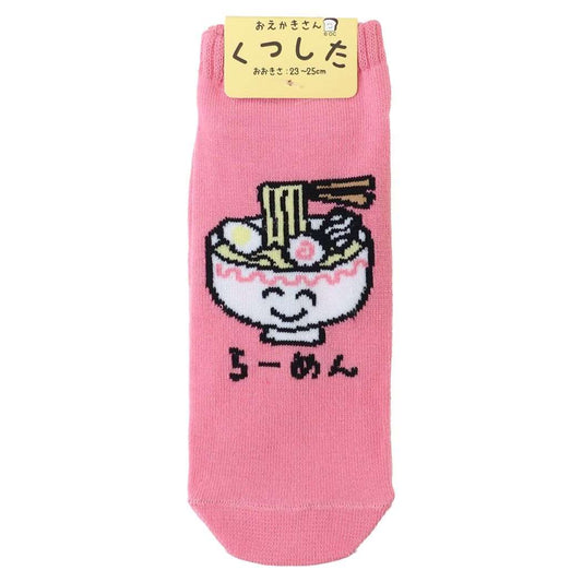 おえかきさん 女性用靴下 レディースアンクルソックス らーめんさん オクタニ 大人向け かわいい グッズ メール便可 シネマコレクション