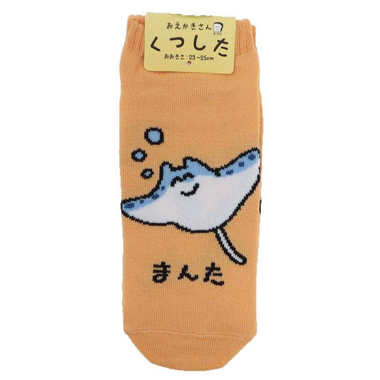 おえかきさん 女性用靴下 ANKLE SOCKS LADIES まんたさん！ オクタニ 大人向け かわいい レディース グッズ メール便可 シネマコレクション