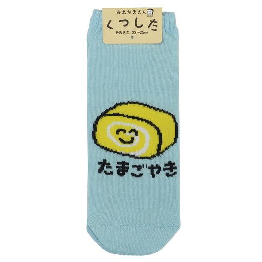 おえかきさん 女性用靴下 ANKLE SOCKS LADIES レディースアンクルソックス たまごやきさん オクタニ 大人向け かわいい グッズ メール便可 シネマコレクション