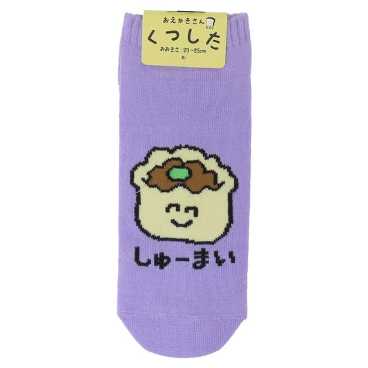 おえかきさん 女性用靴下 ANKLE SKCKS LADIES レディースアンクルソックス しゅーまいさん オクタニ 大人向け かわいい グッズ メール便可 シネマコレクション
