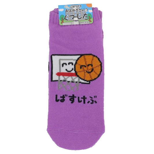 おえかきさん 女性用靴下 ANKLE SOCKS LADIES レディースアンクルソックス ばすけぶさん オクタニ 大人向け かわいい グッズ メール便可 シネマコレクション
