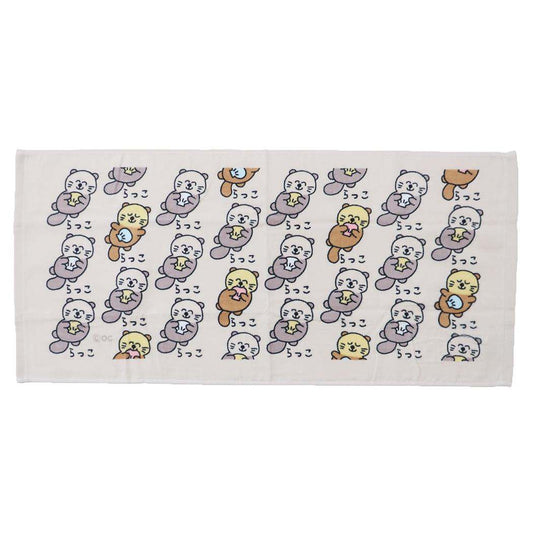 おえかきさん フェイスタオル TOWEL ロングタオル らっこさん オクタニ おもしろ雑貨 おもしろタオル グッズ メール便可 シネマコレクション