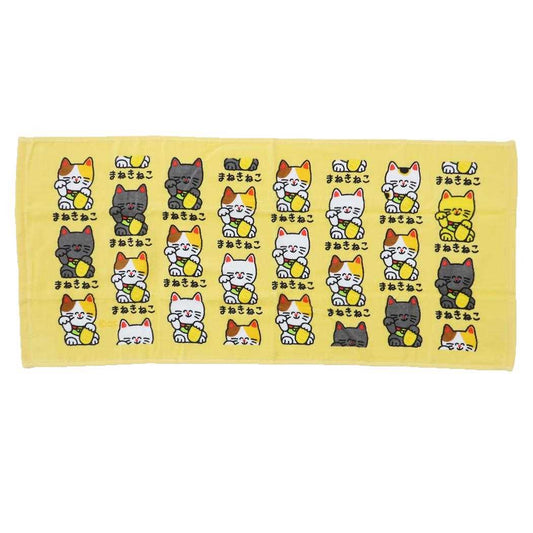 おえかきさん フェイスタオル TOWEL ロングタオル まねきねこさん オクタニ おもしろ雑貨 おもしろタオル グッズ メール便可 シネマコレクション