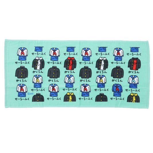 おえかきさん フェイスタオル TOWEL ロングタオル せーらーふくさんとがくらんさん オクタニ おもしろ雑貨 おもしろタオル グッズ メール便可 シネマコレクション