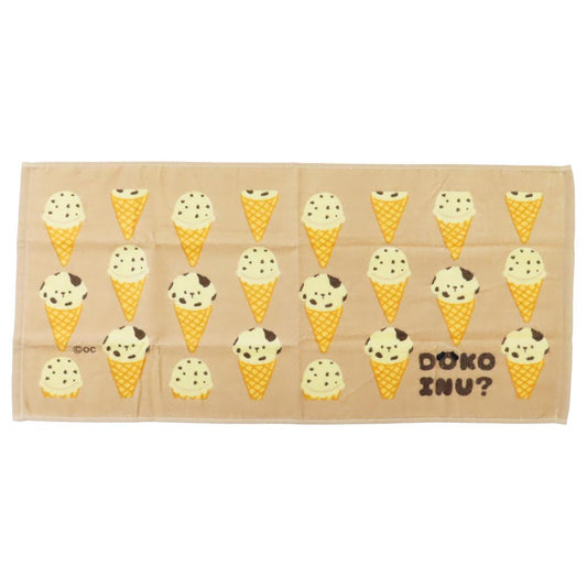 DOKOINU? フェイスタオル プリントロングタオル ドコイヌ アイスクリーム オクタニ おもしろタオル 面白雑貨 グッズ メール便可 シネマコレクション