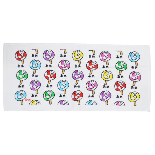おえかきさん フェイスタオル TOWEL ロングタオル あめさん オクタニ おもしろタオル キャラクター グッズ メール便可 シネマコレクション