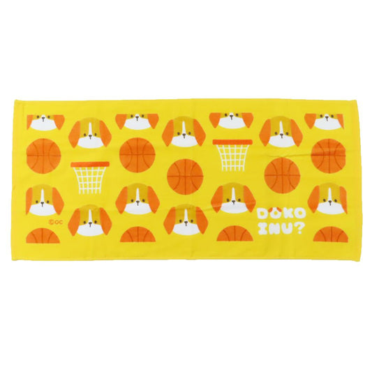 DOKOINU? フェイスタオル プリントロングタオル バスケ オクタニ おもしろタオル 面白雑貨 グッズ メール便可 シネマコレクション