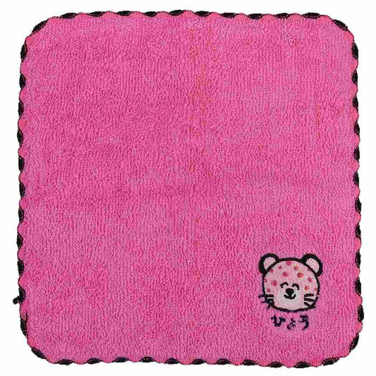 おえかきさん ミニタオル ワンポイント刺繍ハンカチタオル ひょうさんピンク オクタニ おもしろ雑貨 汗拭きタオル グッズ メール便可 シネマコレクション