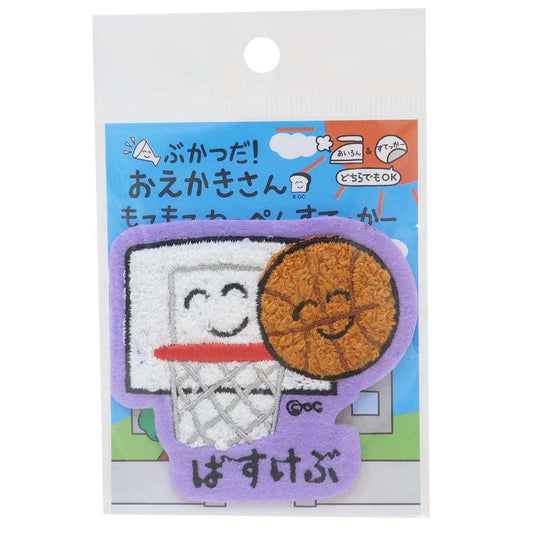 おえかきさん ワッペン もこもこわっぺんすてっかー ばすけぶさん オクタニ 手芸用品 かわいい グッズ メール便可 シネマコレクション