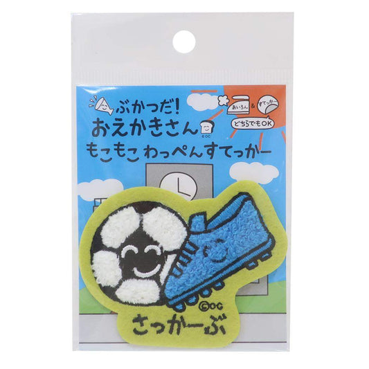 おえかきさん ワッペン もこもこわっぺんすてっかー さっかーぶさん オクタニ 手芸用品 かわいい グッズ メール便可 シネマコレクション