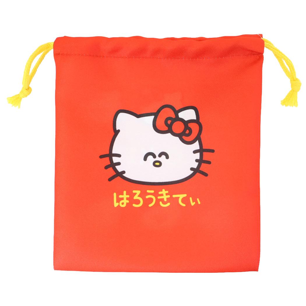 ハローキティ 巾着袋 キンチャク マチ無し はろうきてぃ レッド サンリオ オクタニ きんちゃくポーチ 小物入れ キャラクター グッズ メール便可 シネマコレクション