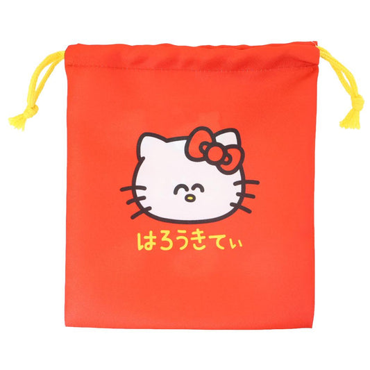 ハローキティ 巾着袋 キンチャク マチ無し はろうきてぃ レッド サンリオ オクタニ きんちゃくポーチ 小物入れ キャラクター グッズ メール便可 シネマコレクション
