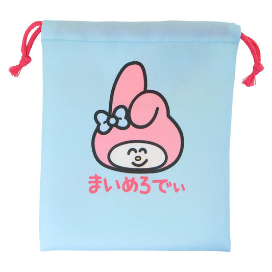 マイメロディ 巾着袋 キンチャク マチ無し まいめろでぃ ブルー サンリオ オクタニ きんちゃくポーチ 小物入れ キャラクター グッズ メール便可 シネマコレクション