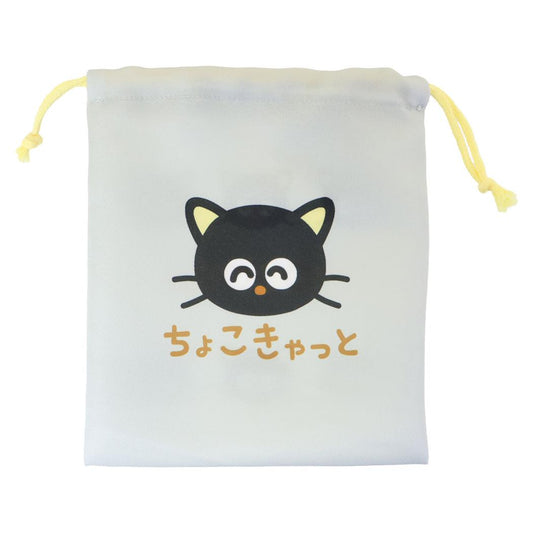チョコキャット 巾着袋 キンチャク マチ無し ちょこきゃっと グレー サンリオ オクタニ きんちゃくポーチ 小物入れ キャラクター グッズ メール便可 シネマコレクション