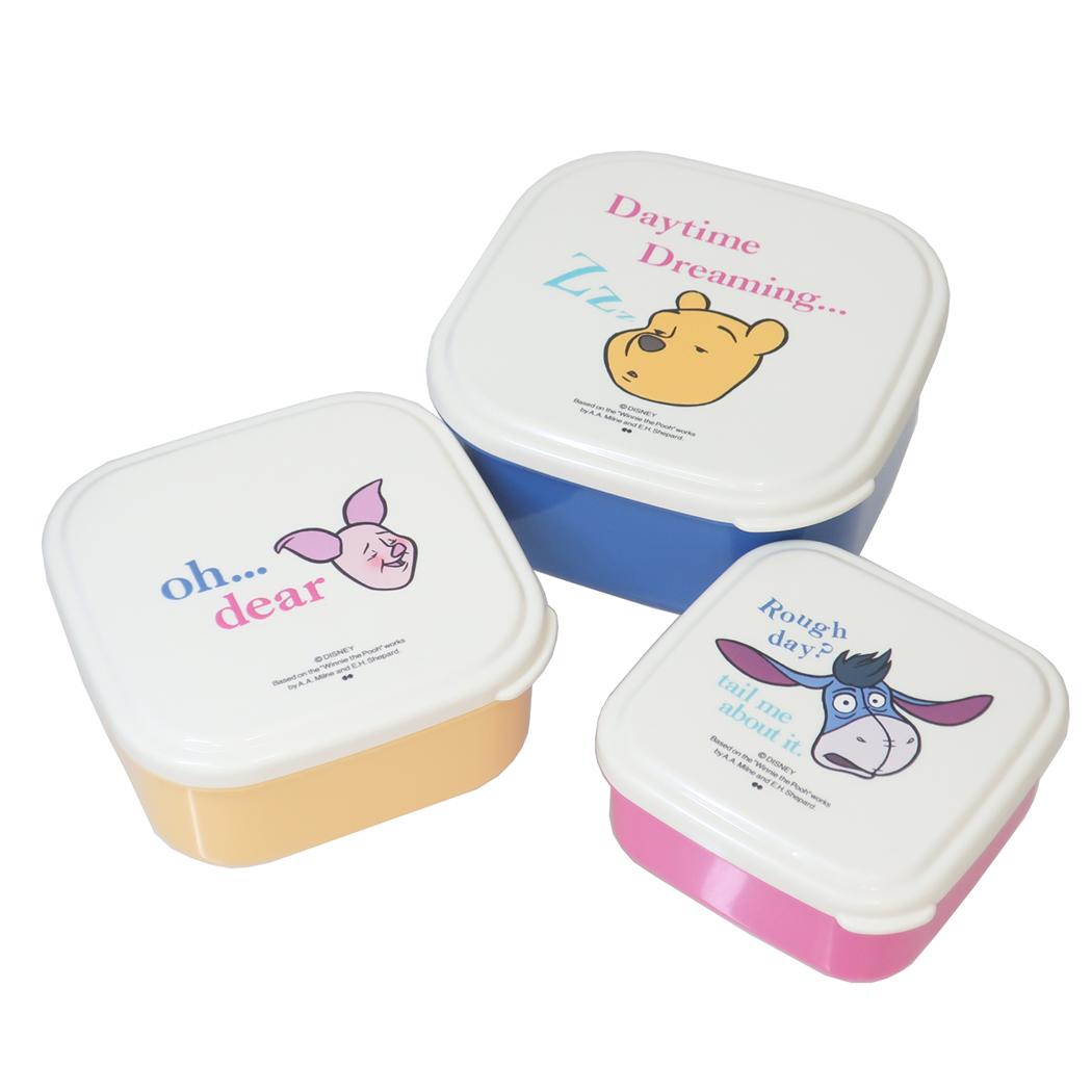 くまのプーさん お弁当箱 シールランチボックス 3個入り 入れ子 FUNNY FACES ディズニー 大西賢製販 ランチグッズ キャラクター グッズ シネマコレクション
