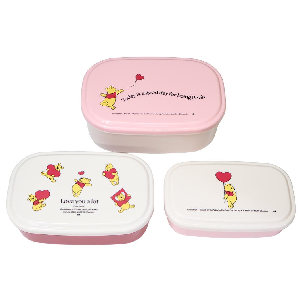 くまのプーさん お弁当箱 シールランチ3個入り 入れ子 HEART ディズニー 大西賢製販 ランチグッズ キャラクター グッズ シネマコレクション
