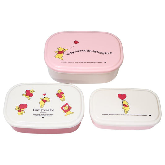 くまのプーさん お弁当箱 シールランチ3個入り 入れ子 HEART ディズニー 大西賢製販 ランチグッズ キャラクター グッズ シネマコレクション