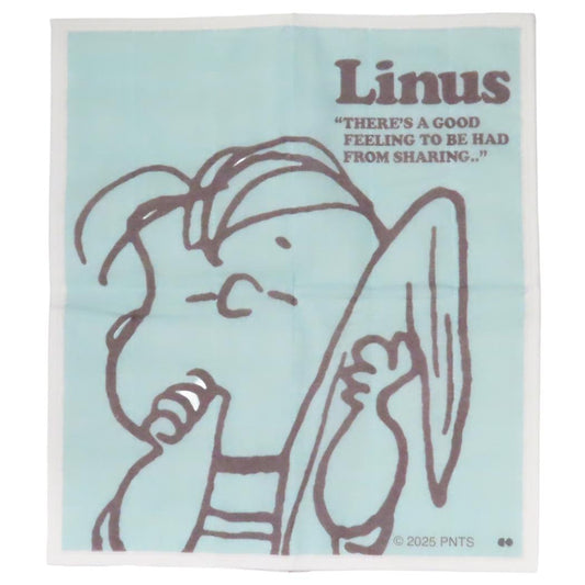 スヌーピー ふきん かや生地ふきん LINUS GR ピーナッツ 大西賢製販 キッチン用品 布巾 キャラクター グッズ メール便可 シネマコレクション